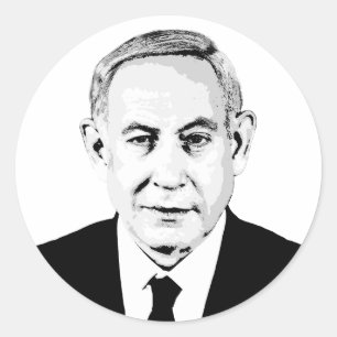 Sticker Rond Benjamin Netanyahu