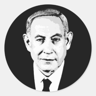 Sticker Rond Benjamin Netanyahu