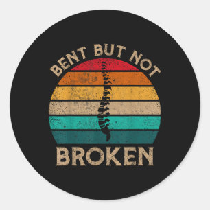 Sticker Rond Bent, mais pas cassé Retro Scoliosis Sensibilisati