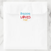 Sticker Rond Beppe aime mes t-shirts et cadeaux (Sac)