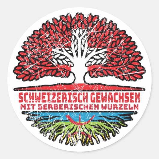 Sticker Rond Berberisch Schweizer Schweiz Baum Wurzel (Devant)