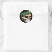 Sticker Rond Beret vert crâne (Sac)