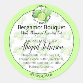 Sticker Rond Bergamot Citrus Étiquette-cadeau artisanal (Devant)