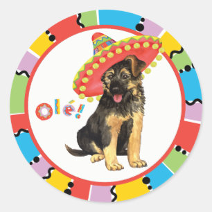 Sticker Rond Berger allemand Fiesta