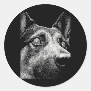 Sticker Rond Berger allemand hypnotique Yeux étranges Weirdcore