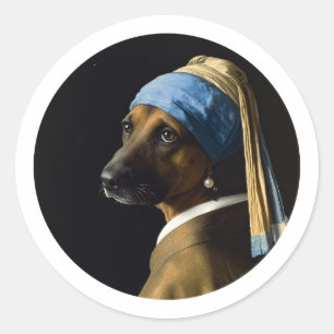 Sticker Rond Berger Allemand inspiré du portrait classique aux
