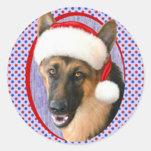 Sticker Rond Berger allemand Noël chapeau de Noël