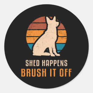 Sticker Rond Berger allemand Shappens Chien Vintage drôle