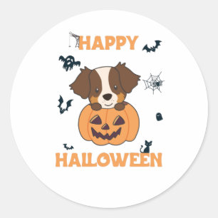 Sticker Rond Berger Australien En Citrouille Mignonne Heureux
