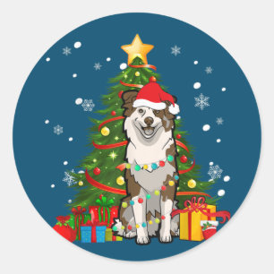 Sticker Rond Berger australien Père Noël Christmas Tree Light