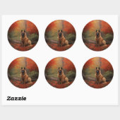 Sticker Rond Berger belge en automne Leaves automne Inspire (Feuille)