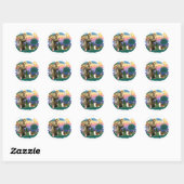 Sticker Rond Berger des Shetland (sable et blanc) (Feuille)