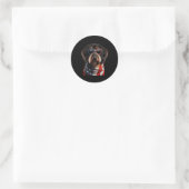 Sticker Rond Berger Picard Chien 4 juillet l'indépendance améri (Sac)