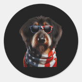 Sticker Rond Berger Picard Chien 4 juillet l'indépendance améri (Devant)