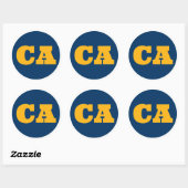 Sticker Rond Berkeley (CA) - Bleu x Or x Blanc (Feuille)