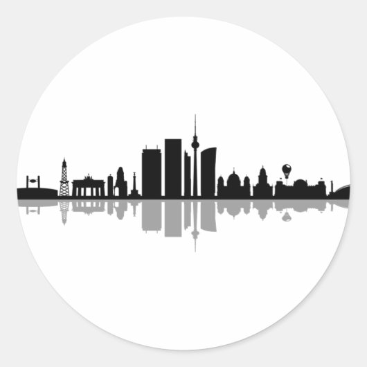 Sticker Rond BERLIN Allemagne Capitale Ville Skyline Silhouette (Devant)