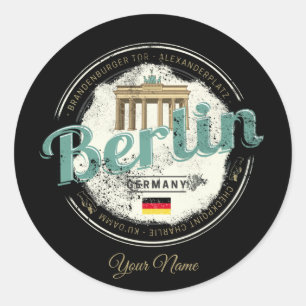 Sticker Rond Berlin Capitale Vintage Ville Allemagne souvenir