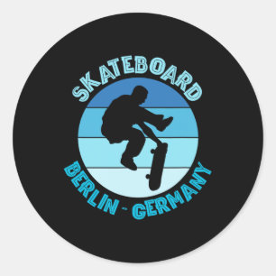 Sticker Rond Berline Allemagne Skateboardeur Urne Skateboard