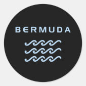 Sticker Rond Bermudes Triple Ocean Waves Couleur foncée (Devant)