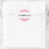 Sticker Rond Bermudes Tropical Beach Travel Photo (Sac)