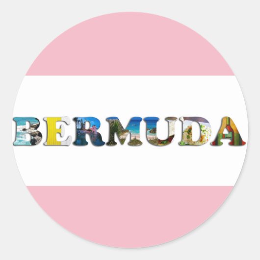 Sticker Rond Bermudes Tropical Beach Travel Photo (Devant)