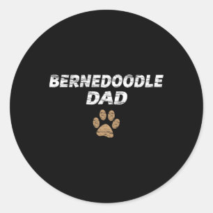 Sticker Rond Bernedoodle Papa Mens And Kids Tee - Pères Cadeaux