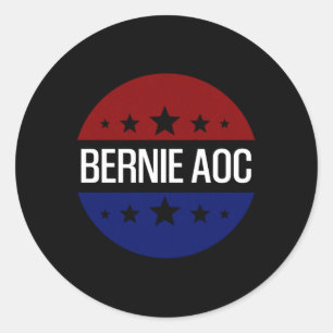 Sticker Rond Bernie Aoc 2028 Bernie Sanders Alexandria Cortez P
