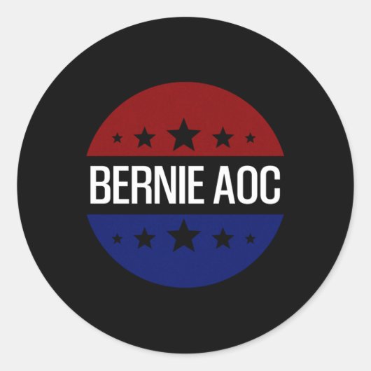 Sticker Rond Bernie Aoc 2028 Bernie Sanders Alexandria Cortez P (Devant)