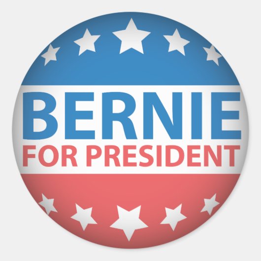 Sticker Rond Bernie Pour Président (Devant)