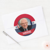 STICKER ROND BERNIE SANDERS 2016 (Enveloppe)