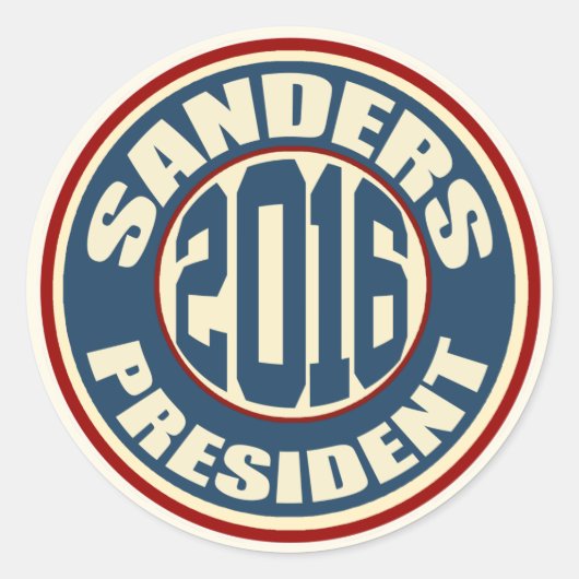 Sticker Rond Bernie Sanders à la présidence en 2016 (Devant)