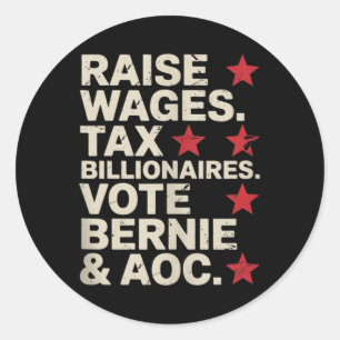 Sticker Rond Bernie Sanders Et Aoc 2028 Pour La Campagne Du Pré