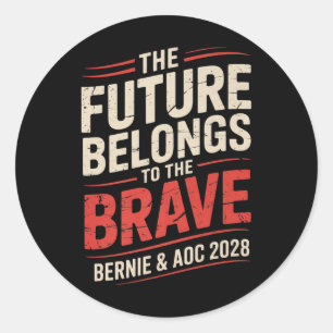 Sticker Rond Bernie Sanders Et Aoc 2028 Pour La Campagne Du Pré