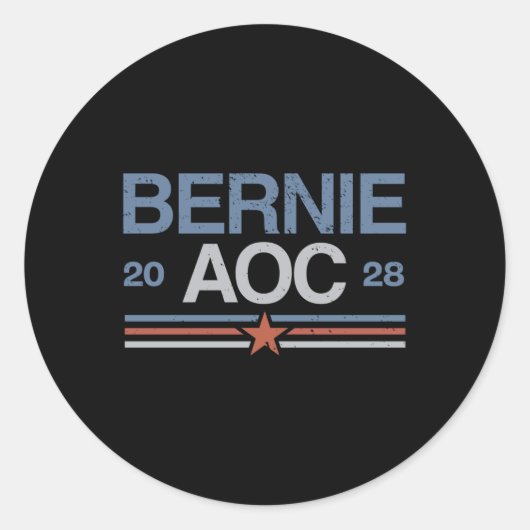 Sticker Rond Bernie Sanders Et Aoc Long Sleeve (Devant)
