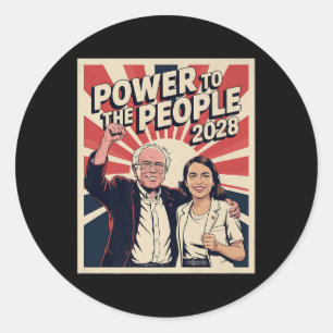 Sticker Rond Bernie Sanders Et La Campagne Présidentielle Aoc 2