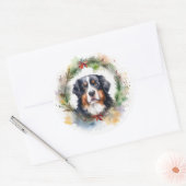 Sticker Rond Bernois Mountain Festive Wreath Pup (Enveloppe)