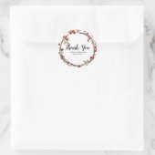 Sticker Rond Berries à canneberge rustique Fête Wreath Favorise (Sac)