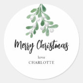 Sticker Rond Berries et Feuilles Noël personnalisé (Devant)