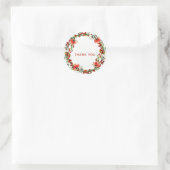 Sticker Rond Berries Florales d'hiver rustique Wreath Moderne F (Sac)