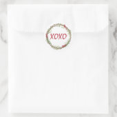 Sticker Rond Berries vertes hiver Wreath Noël XOXO (Sac)