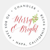 Sticker Rond Berry & Bright | Adresse de retour de vacances (Devant)