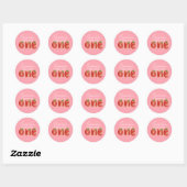 Sticker Rond Berry Cookies One Pink First Birthday Party (Feuille)