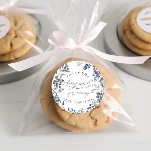 Sticker Rond Berry de bleuets Berry Merci beaucoup