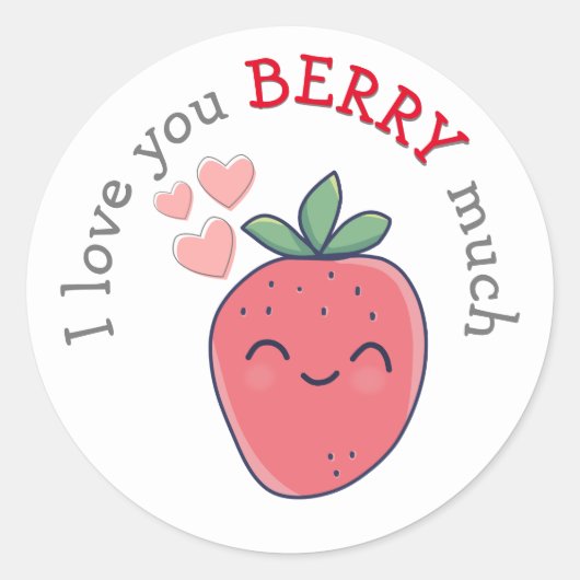 Sticker Rond Berry drôle Je t'aime (Devant)