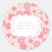 Sticker Rond Berry en fleurs Fête des mariées (Devant)