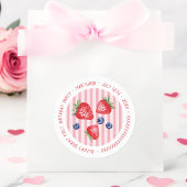 Sticker Rond Berry First Strawberries Fille 1er anniversaire fê