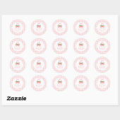 Sticker Rond Berry First Strawberry Pink Bow 1er anniversaire (Feuille)