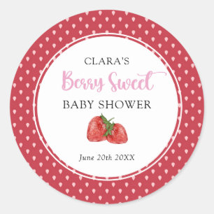 Sticker Rond Berry fraise Baby shower sucré Classic Round S