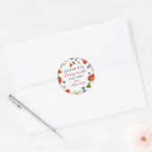 Sticker Rond Berry fraise Premier anniversaire (Enveloppe)