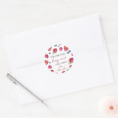 Sticker Rond Berry fraise Premier anniversaire (Enveloppe)